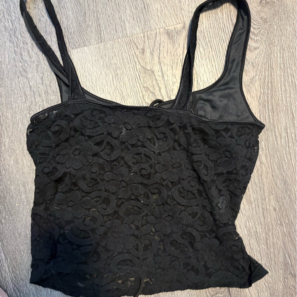 Papillon Blanc Black Lace Lace-Up Camisole - Picture 3 of 6